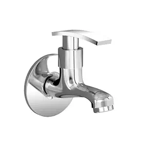 Plantex Single Lever Bib Cock Water Tap for Bathroom with Wall Flange & Teflon Tape/Wash Basin Tap for Home (Samar-Chrome)