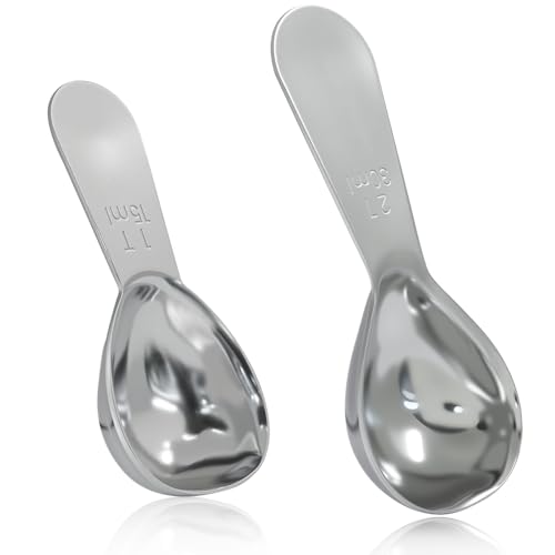 Marvexi 2Pcs Stainless Steel Coffee Scoop, 15ml+30ml