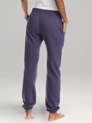 bebe Womens Sweatpants with Pockets, French Terry Joggers for Women, Comfy and Cute Sweatpants, Lounge Pants (Midnight Lavender, 1X) - Thumbnail 3
