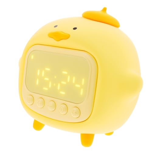 NOLITOY 可愛い抱きしめアヒルデザイン小夜灯デジタル目覚まし時計 寝室用多機能ナイトランプ 向けア常夜灯 温かみある雰囲気演出