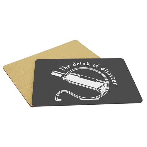 Sets de table souples noirs dessous liège napperons bouteille de vin design humour - 5