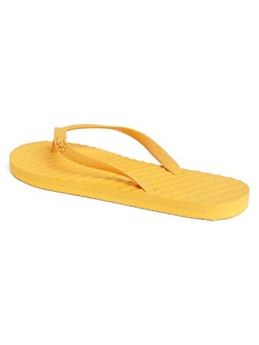 Image of CHUPPS Banana Leaf Monocrome Yellow Drift Orthopedic Slippers | Soft Footpharma Footbed | Breathable Ventilation Holes | Lightweight Flip Flops | Anti-Skid Chappals for Everyday For Unisex