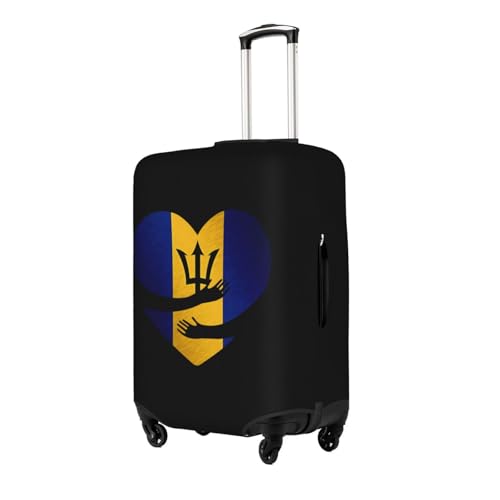 Travel Luggage Cover Barbados Barbadians Flag Heart Fashion Washable Baggage Suitcase Protector Fit For Luggage Small2