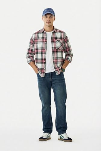 Image of Men's Straight Fit Dark Indigo Blue Denim Jeans | Premium Cotton Fabric & Smooth Texture