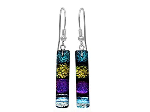 Fait à la main : boucles d'oreilles en verre de Murano Boucles d'oreilles pour femme en argent 925 et or avec verre vénitien, bijoux en argent pour femme ou fille avec certificat (anneaux 13) Cover