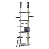 Amazon | キャットタワー 突っ張り おしゃれ 全面麻紐 全高235-258cm