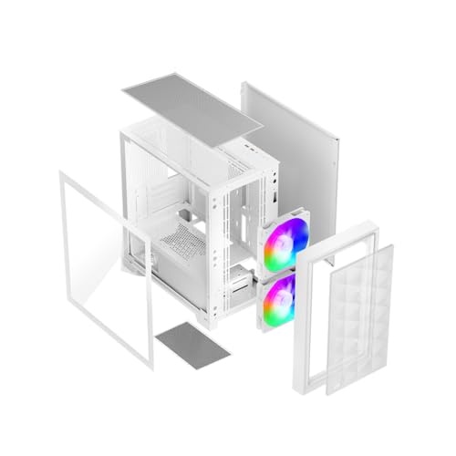 Gabinete para PC PCCOOLER CPS - C3D310 ARGB Blanco - Chasis M-ATX para Gaming con 2 ventiladores ARGB, compatible con placas base M-ATX/ITX y tarjetas gráficas de hasta 350 mm miniatura 2