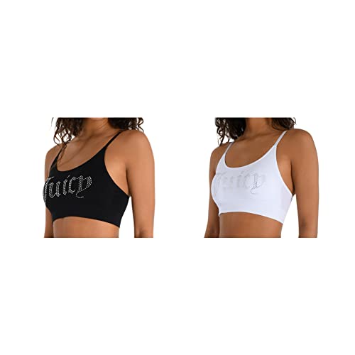 Juicy Couture Women's Multipack Seamless Comfort Lounge Wirefree Bralettes (US, Alpha, Large, Regular, Regular, 2, Black/White)4