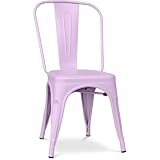 Lavanda Iconik Interior Tolix Style Silla de Acero para Comedor - Diseño Industrial - Stylix Lavanda