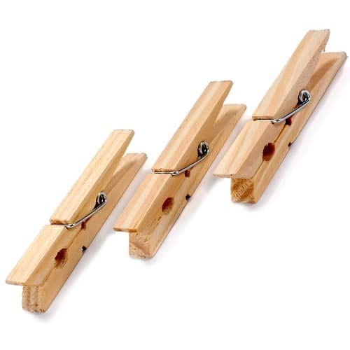 CABLEPELADO Pinzas de Madera para la Ropa (24 uds) 9 cm Marron