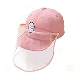 [LRXIYODE] 用防飛沫帽子 ピンク耐久性素材付き 透明 付き ヶ月向け 日よけ保護ヘッドウェア 屋外活動に