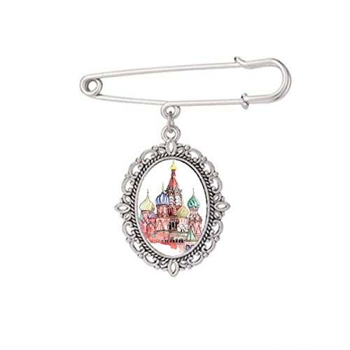 Broche Grand Kremlin à Moscou Russie, bijou d'exception taille M
