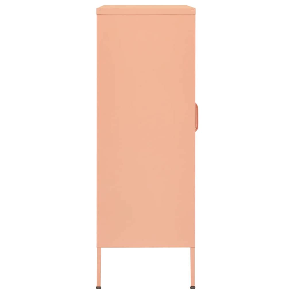 Armadio da ufficio, autoportante, in metallo, per aziende, ufficio, scuola, rosa, 80 x 35 x 101,5 cm, in acciaio (facile da montare)