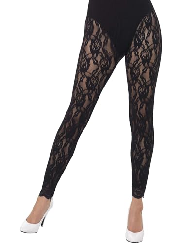 Smiffys 1980s 1980's Black Lace Leggings