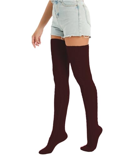 Image of Sexybody Women's Thigh High Socks Over the Knee Knit Socks, Winter Leg Warmers Stockings Knee High Tube Arctic Fleece