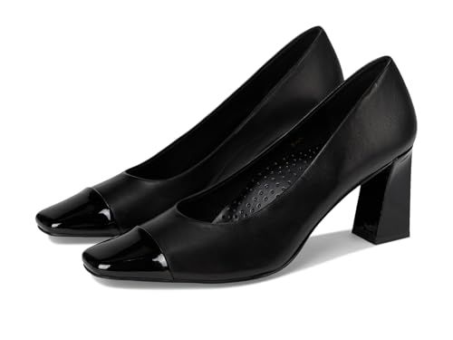 Vaneli Women's Fadela Pump, Black Nappa/Patent, 8.5