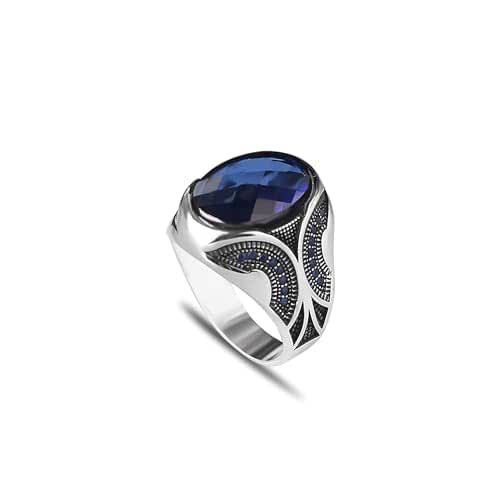 Mystic Topaz Ring, 925 Sterling Silver, Handmade Engraved Silver Ring...