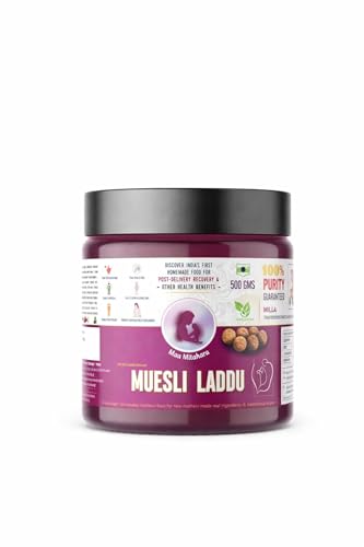 Image of Maa Mitahara Muesli Laddu 500g | Healthy Laddoo with Nuts, Seeds, Coconut & Desi Ghee | Traditional Energy Sweet | Nutritious Snack for Daily Wellness (500g, Museli)