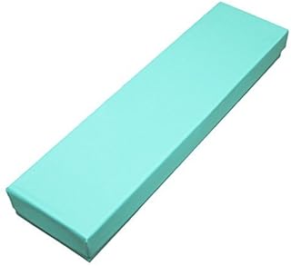 10 Pack Teal Blue Robin Egg Blue Color Cotton Filled Boxes Jewelry Bracelet, Watches, Necklace and Anklet Gift Displays 8" x 2" by RJ Displays