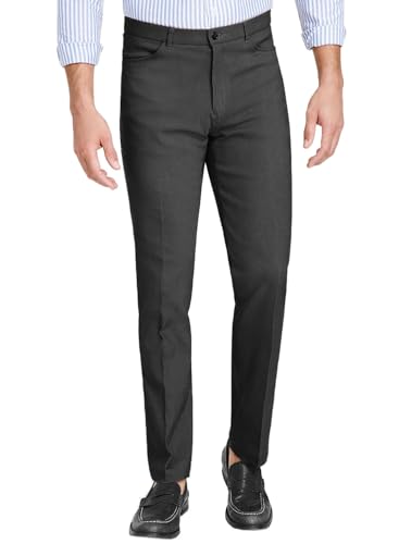 Tommy Hilfiger Mens TH Flex Twill Stretch Casual Trouser Pants, Grey, 34W x 32L