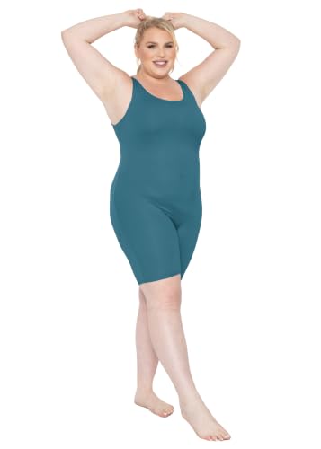 Image of STRETCH IS COMFORT Womens Plus Size Tank Unitard Athletic Rompers For Women