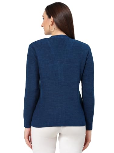 Image of Kalt Women Full Sleeves V-Neck Design Acrylic Cardigan Sweater