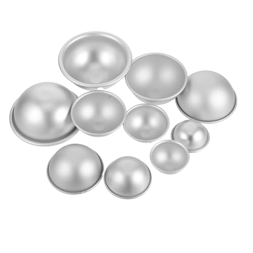 iplusmile 10 piezas Molde Esfera para Pastel de Aleación de Aluminio Resistente y Estable para Hornear Repostería y Jabones Artesanales Accesorio de Cocina Multifuncional