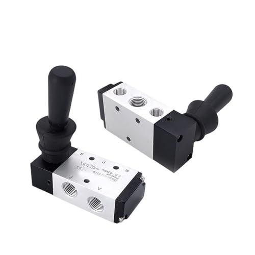 Pneumatisch-manuelles Hebelventil Automatische Reset Air Pneumatische Steuerung Ventil 5/2 Durch Manuelle Hebel Bedienung(With 4mm Fittings,4HA310-10 Self Reset)