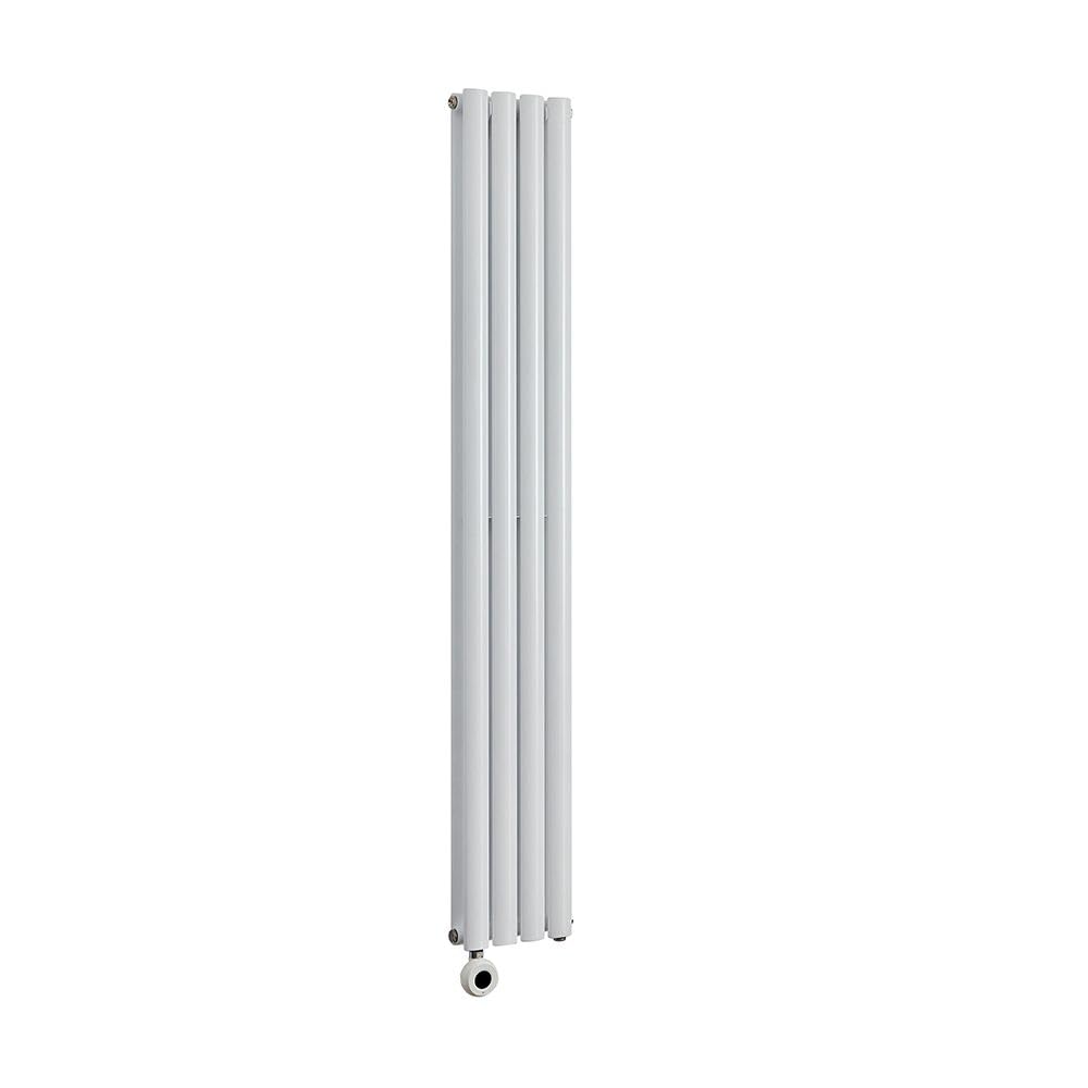 Milano Aruba 1000W White Vertical Double Oval Panel WiFi Electric Radiator UK Plug - 1780mm x 236mm