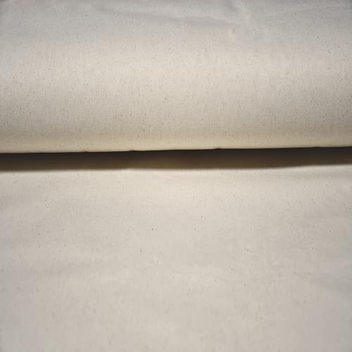 Virginia Tex Dicker und langlebiger Stoff aus 100% Baumwolle, 160 cm breit, zur Herstellung von Kissenbezügen, Wäschesäcken und mehr (natural cream, 100 cm)