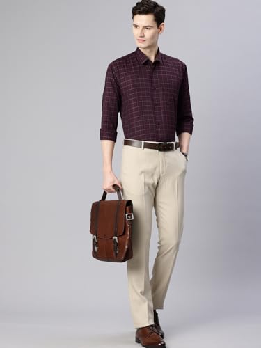 Image of Majestic Man Men's Pure Cotton Slim Fit Checkred Full Sleeve Classic Collar Everyday Formal Shirt