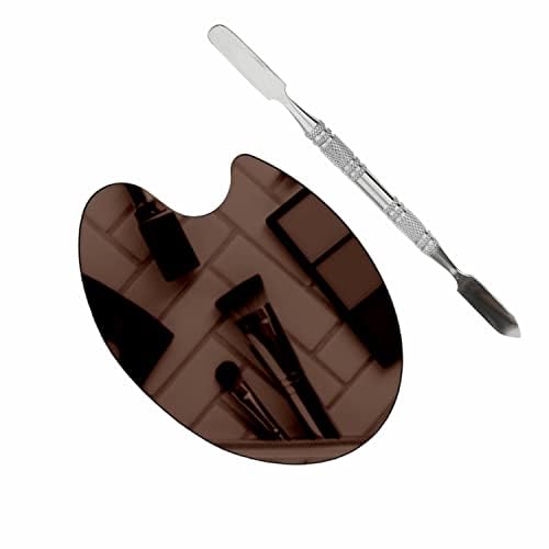 GENERIC Shiny Makeup Palette With Stainless Steel Oval Shape Spatula, Rose Golden 100 g-image-26