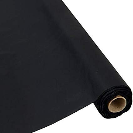 Miniatura 2 de Rollo de plástico para mesa de fiesta, 300 x 40 pulgadas, mantel desechable para banquetes (negro)