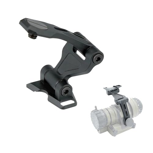 All-Metal J-arm Night Vision NVG Mount for AN/PVS-14 Monocular, with Rotating Knuckle for Attachment to Helmets, Black