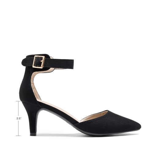 Image of DREAM PAIRS Women's Kitten Heels Ankle Strap Pumps