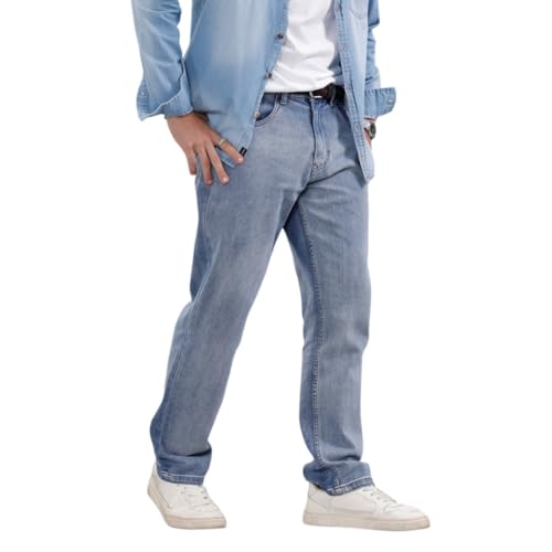 Image of WROGN Men's 100% Cotton Jeans | Solid | Anti Fit