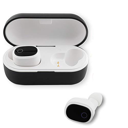 YiYunTE Mini Auriculares Bluetooth 5.0 Inalmbricos TWS Estreo In Ear Auriculares Micrfono Manos Libres con Caja de Carga Porttil Deportivos Cascos para iPhone Samsung Huawei Android iOS (Blanco)