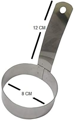 Handcrafted Stainless Steel Round Egg Ring Set of 2 with Handle