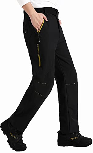 Singbring Men's Outdoor Fleece Lined Windproof Waterproof Hiking Snow Ski Pants