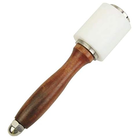 Evwoge Leather Carving Hammer Mallet For Leather Work Leather Mallet Cowhide Sew Club DIY Leathercraft Wooden Mallet Wood Handle (I-Head) Cover