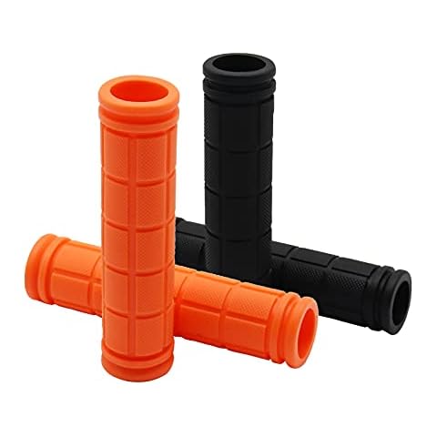 Bike Handlebar Grips WorthPlanet 2 Pairs Non-Slip Rubber Mushroom Grips Bicycle Handle Grip for BMX MTB Scooter Kids Bike Mountain and Road Bike W120040 (orange+black) Cover
