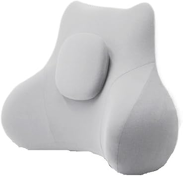 Ergonomic Lumbar Support Pillow for Office Chair, 12x16x6in Memory Foam Back Cushion with Massage Nodes Breathable Posture Corrector for Desk Chair Car Seat Machine Washable CoverGray