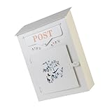 Briefkasten mit antikem Ornament, Vogelmuster, rostfreies Metall, geräumiger Innenraum, einfache...