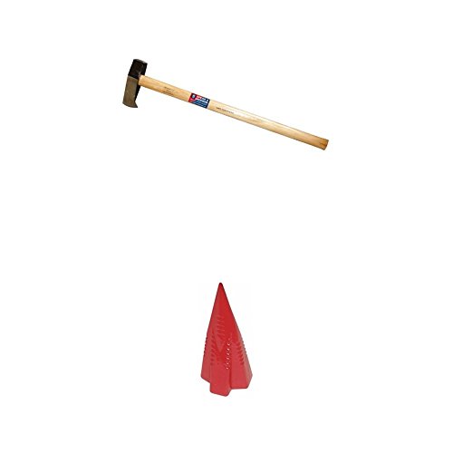 Spear & Jackson - Razorsharp 6.5 lb Log Splitting Maul Hickory Shaft Carbon Steel Head & Wood Splitter Bundle