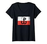 Damen Polish Resistance Shirt Polen Pride Anker PW Armia Krajowa T-Shirt mit V-Ausschnitt