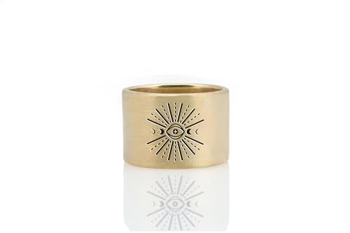 Bague Personnalisée Gothique en Or Brossé Haute Joaillerie Mystique