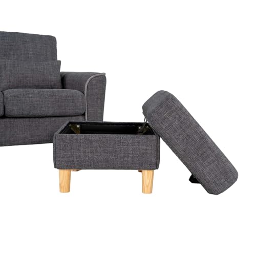 Hroth 3 Seater Sofas,Comfortable Fabric Sofa with Thick Cushions and 2 Pillows, Durable Couch for Living Room, Bedroom, Guest Room, Apartment, Self Assembly,Dark Grey - Image 4
