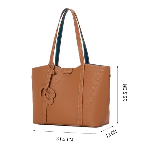 Image of CHRISBELLA Stylish Tote Handbag for Women & Girls - Ladies Faux Leather Shoulder Bag Purse with Top Handles