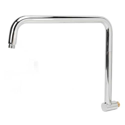 Kuuleyn Shower Extension Arm Shower Head Extension With Flange S Shape Shower Arm Wall Mount Rotatable Stainless Steel Shower Pipe For Bathroom (Plated)