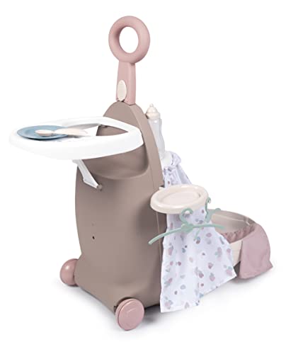 Smoby - Baby Nurse - Valise Nursery 3 en 1 - Valise, Chaise Haute, Lit - 6 Accessoires Inclus - 220374